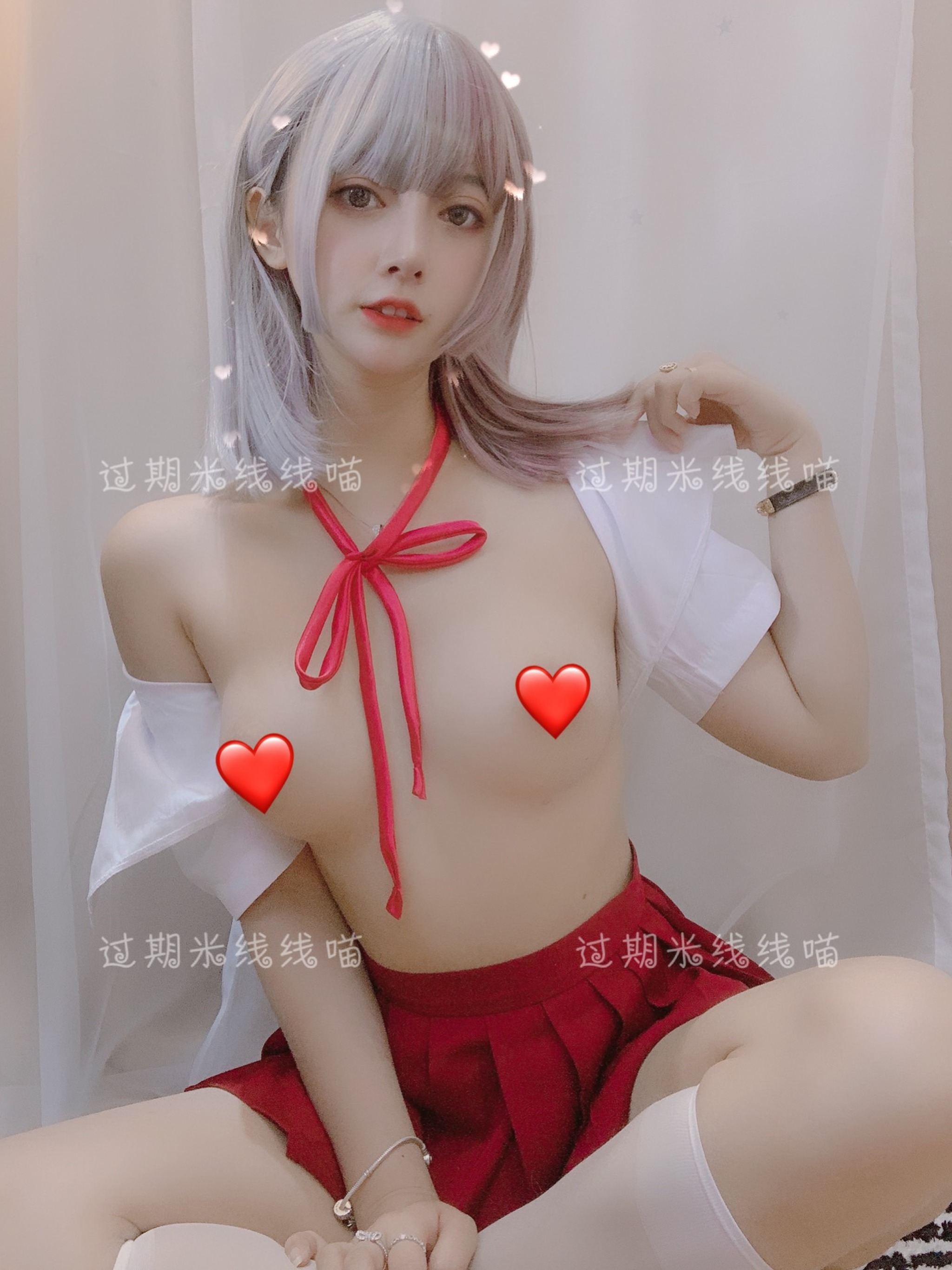 过期米线线喵 - NO.052 红色JK [17P]-XikXak